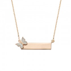Nusrettaki - 14K Gold Butterfly & Name Necklace