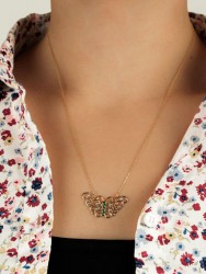 Nusrettaki - 14K Gold Butterfly Necklace
