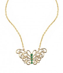 14K Gold Butterfly Necklace - 2