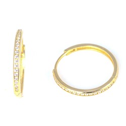 14K Gold C Model Gems Earrings, White - 6