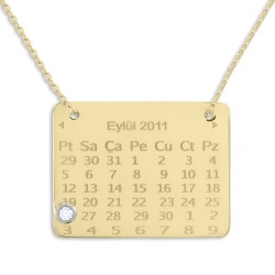 14K Gold Calendar Necklace - Nusrettaki