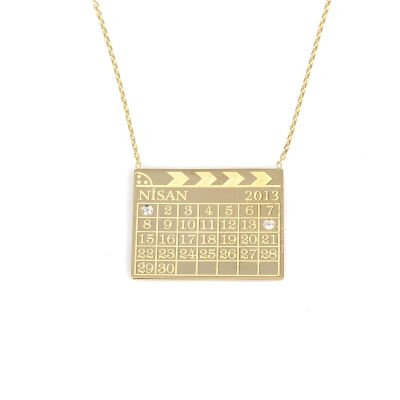 14K Gold Calendar Necklace - 3