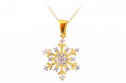 14K Gold Design Snowflake Necklace - Nusrettaki (1)