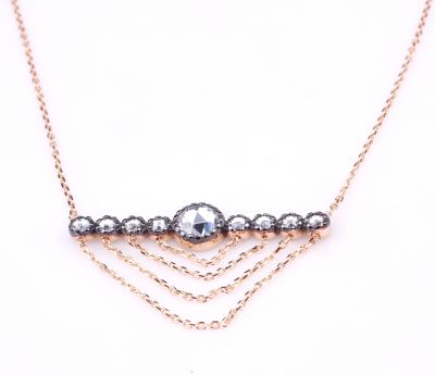 14K Gold Diamond Like Trend Necklace - 3