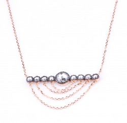 14K Gold Diamond Like Trend Necklace - 4