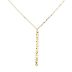 14K Gold Dorica Bar Y Necklace - Nusrettaki