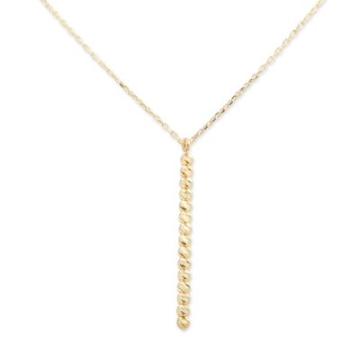 14K Gold Dorica Bar Y Necklace - 1