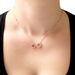 14K Gold Dorica Beads Designer Infinity Necklace - Nusrettaki