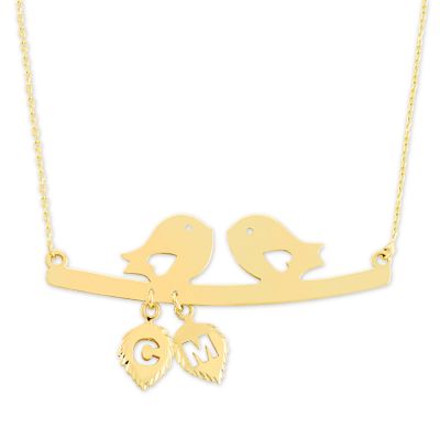 14K Gold Doves Necklace - 1