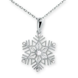 14K Gold Elegant Snowflake Necklace - 1