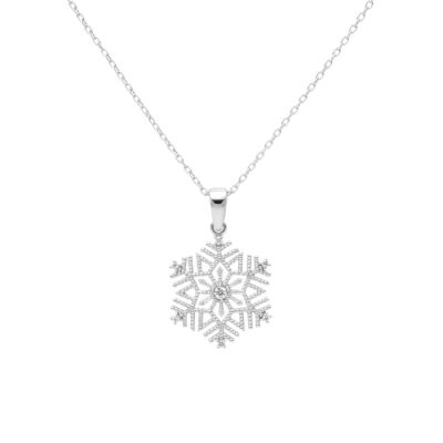 14K Gold Elegant Snowflake Necklace - 1