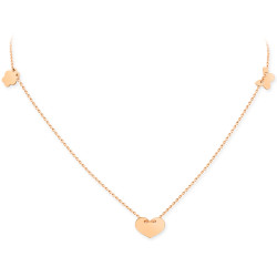 14K Gold Heart & Butterfly & Clover Model Necklace - 5