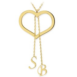 14K Gold Heart Chain Necklace - Nusrettaki