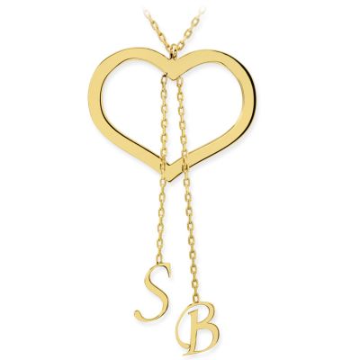 14K Gold Heart Chain Necklace - 1