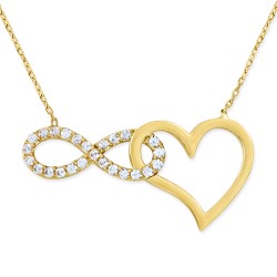 14K Gold Heart Infinity Necklace - 2