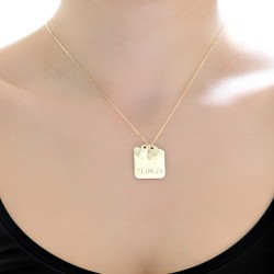 14K Gold Heart & Letter & Date Necklace - Nusrettaki (1)