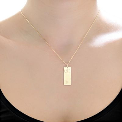 14K Gold Heart & Letter Necklace - 3