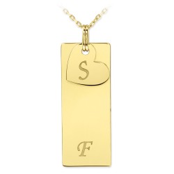 14K Gold Heart & Letter Necklace - 2