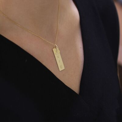 14K Gold Heart & Letter Necklace - 1