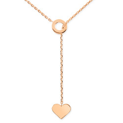 14K Gold Heart Model Adjustable Necklace - 3