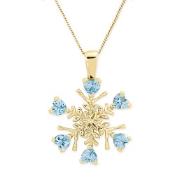 14K Gold Heart Snowflake Necklace - Nusrettaki