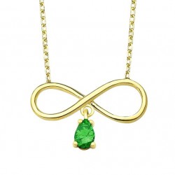 14K Gold Infinity Model Necklace with Emerald - Nusrettaki
