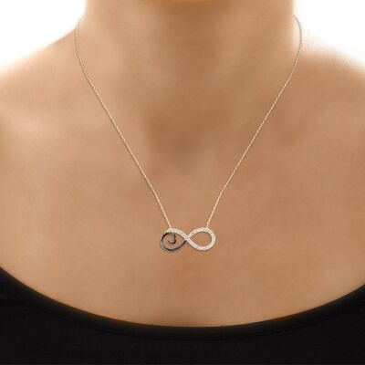 14K Gold Infinity Pendant Dainty Necklace - 1