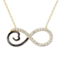 14K Gold Infinity Pendant Dainty Necklace - Nusrettaki (1)