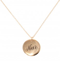 14K Gold Name Convex Name Chain Necklace 