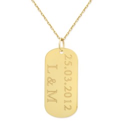 14K Gold Name Tag Necklace - Nusrettaki