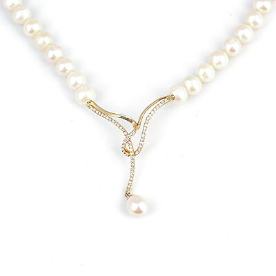 14K Gold Necklace with Pearl - 3