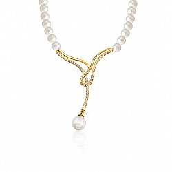 14K Gold Necklace with Pearl - 4