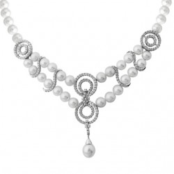 14K Gold Infinity Designer Necklace with Pearl - Nusrettaki