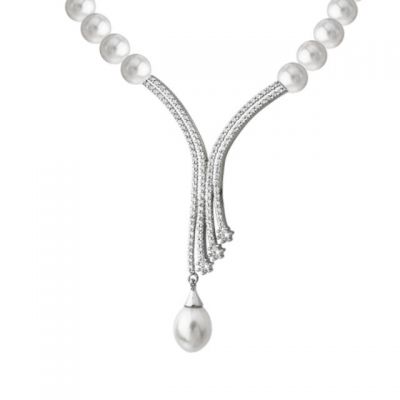 14K Gold Necklace with Pearl - 1