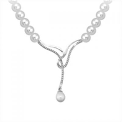 14K Gold Necklace with Pearl - 1