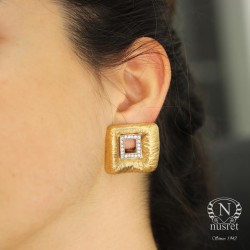 14K Gold Pond Omega Clip Earrings - Nusrettaki