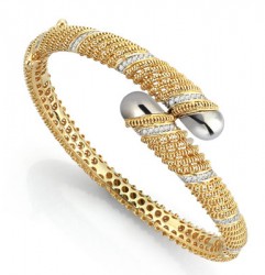 14K Gold Retro Bangle Bracelet - Nusrettaki