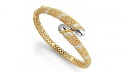 14K Gold Retro Bangle Bracelet - Nusrettaki (1)