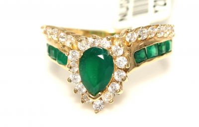 14K Gold Ring With Emerald - 1