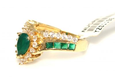 14K Gold Ring With Emerald - 4