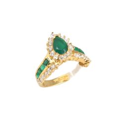 14K Gold Ring With Emerald - Nusrettaki