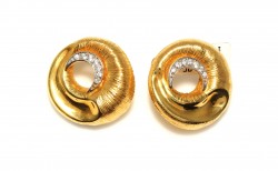 14K Gold Roe Deer Eye Stud Earrings - Nusrettaki