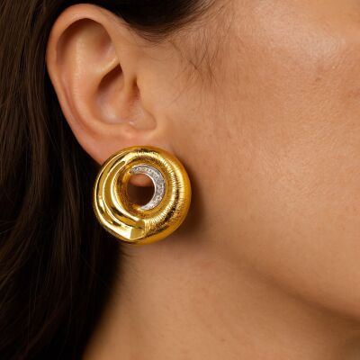 14K Gold Roe Deer Eye Stud Earrings - 1