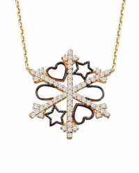 14K Gold Snowflake Design Lucky Necklace - Nusrettaki