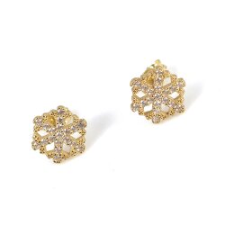 14K Gold Snowflake Earrings - Nusrettaki (1)