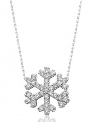 14K Gold Snowflake Figure Necklace - 1