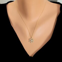 14K Gold Snowflake Figure Necklace - 3
