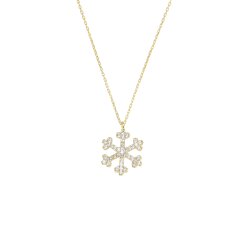 14K Gold Snowflake Figure Necklace - Nusrettaki (1)