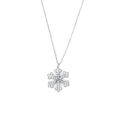 14K Gold Snowflake Figure Necklace - 4