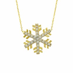 14K Gold Snowflake Necklace - Nusrettaki